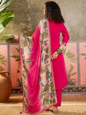 Rani plain kurta with trousers & dupatta set 2