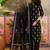 Black printed kurta with trousers & dupatta set