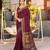 Maroon printed woven cotton silk bandhani saree with blouse