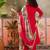 Red plain kurta with trousers & dupatta set