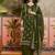 Green printed kurta with trousers & dupatta set