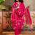 Pink printed kurta with trousers & dupatta set