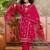 Pink printed kurta with trousers & dupatta set