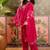 Pink printed kurta with trousers & dupatta set