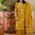 Mustard printed kurta with trousers & dupatta set