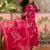 Pink printed kurta with trousers & dupatta set