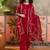 Red printed kurta with trousers & dupatta set