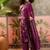 Wine printed kurta with trousers & dupatta set