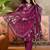 Wine printed kurta with trousers & dupatta set