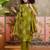 Green printed kurta with trousers & dupatta set
