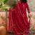 Red printed kurta with trousers & dupatta set