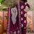Wine printed kurta with trousers & dupatta set