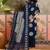 Blue printed kurta with trousers & dupatta set