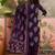 Purple printed kurta with trousers & dupatta set