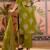 Green printed kurta with trousers & dupatta set