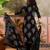 Black printed kurta with trousers & dupatta set