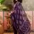 Purple printed kurta with trousers & dupatta set