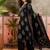 Black printed kurta with trousers & dupatta set