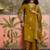 Mustard printed kurta with trousers & dupatta set