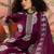 Wine printed kurta with trousers & dupatta set