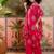 Pink printed kurta with trousers & dupatta set