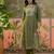 Olive green plain kurta with trousers & dupatta set