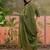 Olive green plain kurta with trousers & dupatta set
