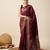 Maroon woven embellished self design pure silk kanjivaram saree with blouse