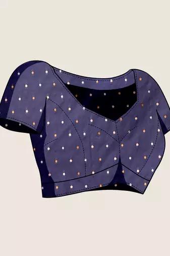 Navy blue woven embellished self design pure silk kanjivaram saree with blouse