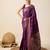 Purple woven embellished self design pure silk kanjivaram saree with blouse