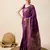 Purple woven embellished self design pure silk kanjivaram saree with blouse