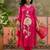 Pink plain kurta with trousers & dupatta set