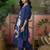 Blue  plain kurta with trousers & dupatta set