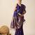 Royal blue woven embellished self design pure silk kanjivaram saree with blouse