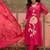 Pink plain kurta with trousers & dupatta set