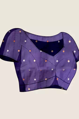 Royal blue woven embellished self design pure silk kanjivaram saree with blouse