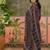 Chocolate brown printed kurta with trousers & dupatta set