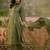 Mehndi green printed kurta with trousers & dupatta set