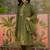 Mehndi green printed kurta with trousers & dupatta set