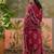 Maroon printed kurta with trousers & dupatta set
