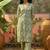 Green  printed kurta with trousers & dupatta set