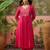 Pink printed kurta with trousers & dupatta set