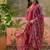 Maroon printed kurta with trousers & dupatta set