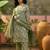 Green  printed kurta with trousers & dupatta set