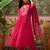 Pink printed kurta with trousers & dupatta set