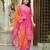 Peach floral printed kurta with trousers & dupatta set