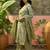 Green  printed kurta with trousers & dupatta set