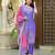 Lavender & purple floral printed kurta with trousers & dupatta set