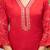 Red floral printed kurta with trousers & dupatta set