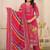 Pink floral printed kurta with trousers & dupatta set